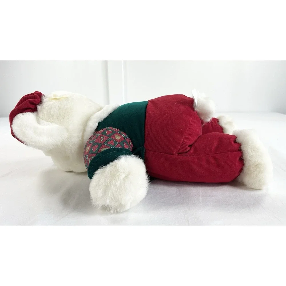Vtg‎ 1996 MTY International Papa Teddy Bear Plush Christmas Green Vest Hat 20